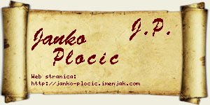 Janko Pločić vizit kartica